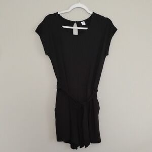 Old Navy Black Stretch Romper With Pockets